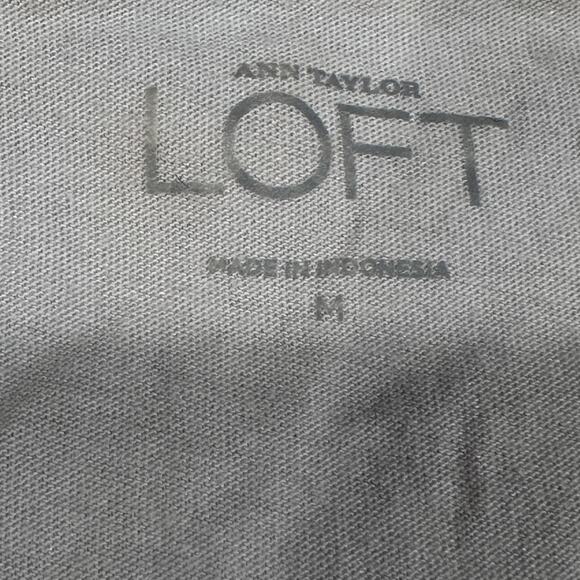 Ann Taylor LOFT Shirt Womens Medium Gray Silver Lace Tank Top Lined Sleeveless - Picture 6 of 8